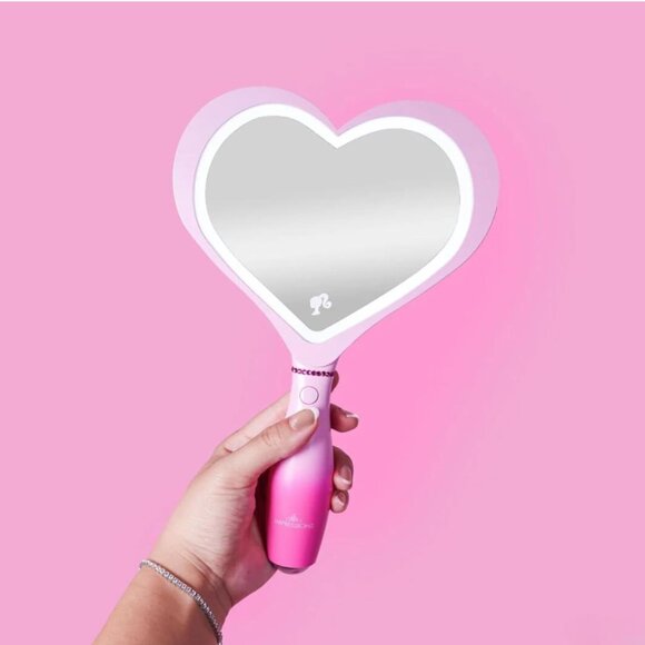 NIB Barbie LED Handheld Makeup Mirror with Standing Base - Picture 1 of 10